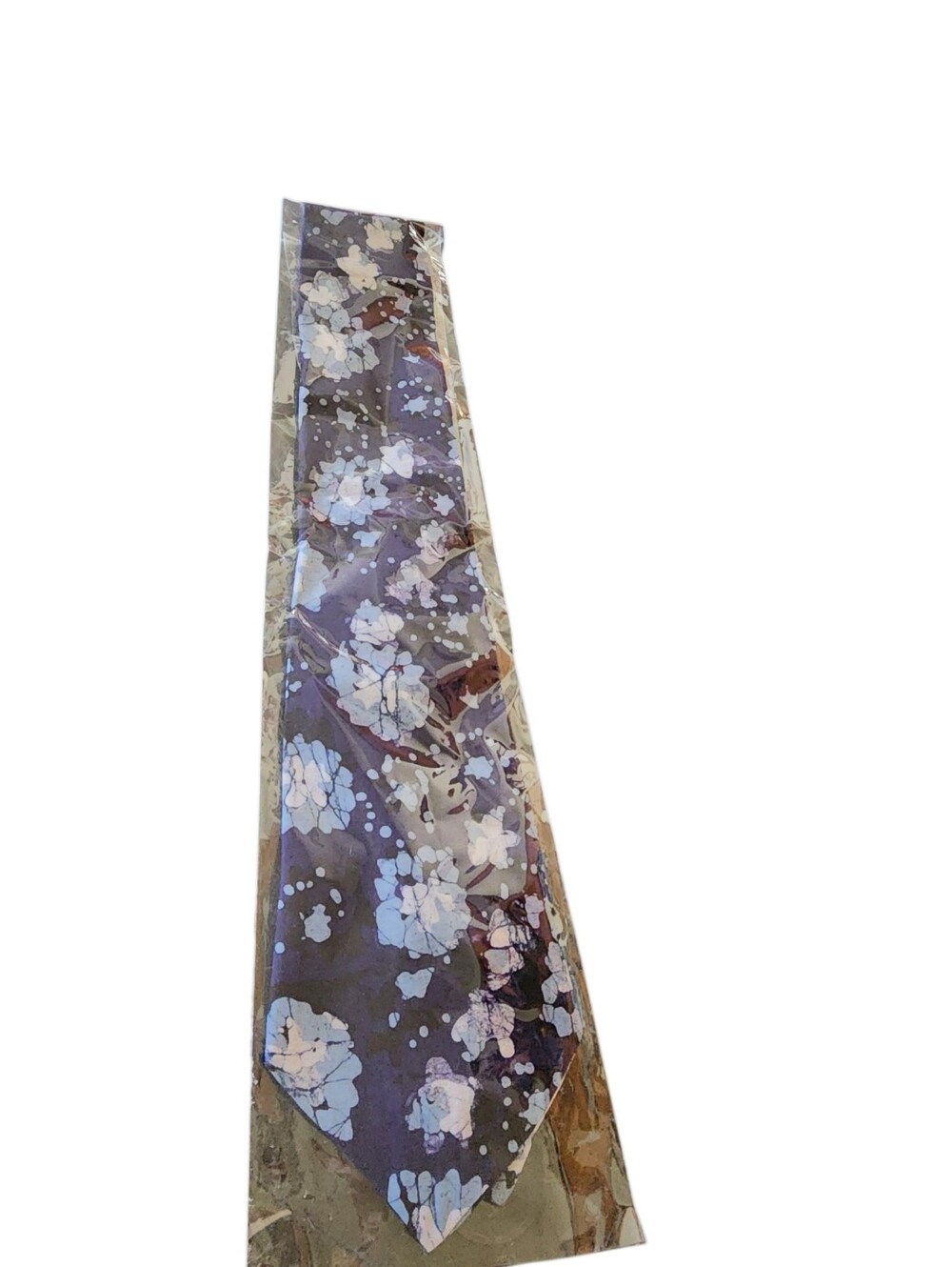 VTG Pulau Batik Cotton Blue And White Floral Tie Sealed In Org Packaging Retro!